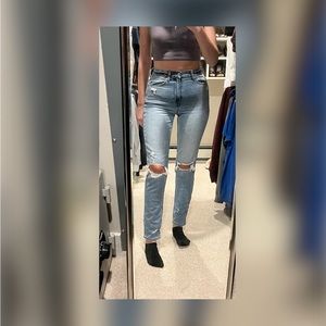 American Eagle mom jean 0 long